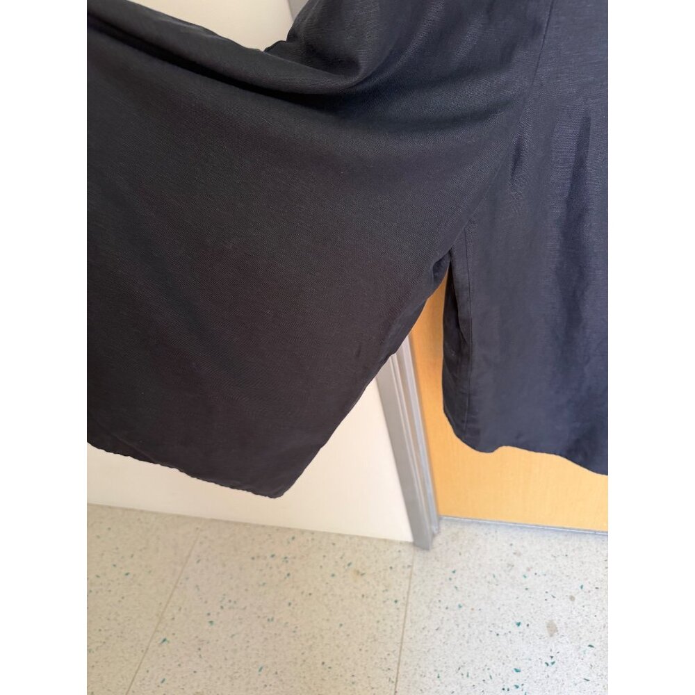 Club Monaco Womens Wide Leg Jumpsuit Size 12 Black Linen Blend Lined Casual - Picture 8 of 11